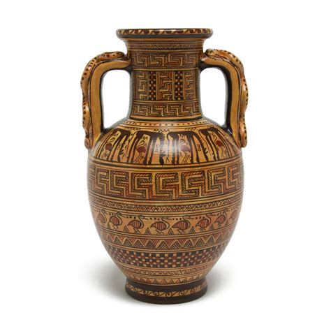 Greek Amphora Vase - Geometric Pattern - The Getty Store