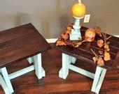 Items similar to Rustic end tables made out of solid wood. Painted and stained. on Etsy