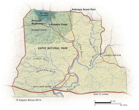 Map of the Kafue National Park | Zambia | (c) Expert Africa