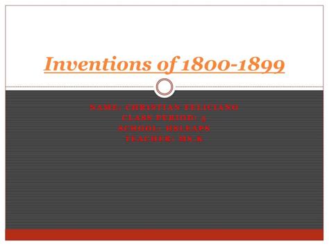 PPT - Inventions of 1800-1899 PowerPoint Presentation, free download - ID:2919788