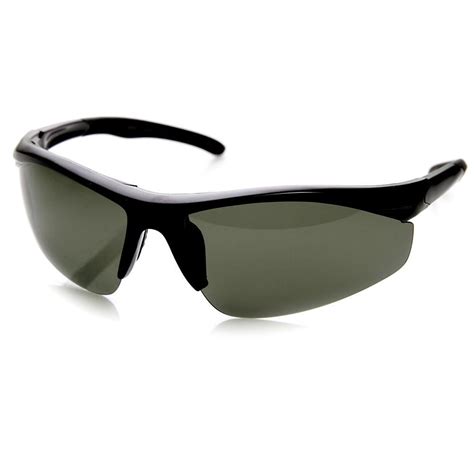 Mens Performance Half Sports Wrap Around Sunglasses - zeroUV