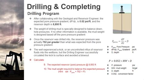 Solved Drilling & Completing 康 Drilling Program • After | Chegg.com