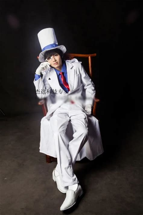 Anime Magic Kaito Kaitou Kid Cosplay Costume Uniform Full Set S 2XL Free Shipping -in Anime ...