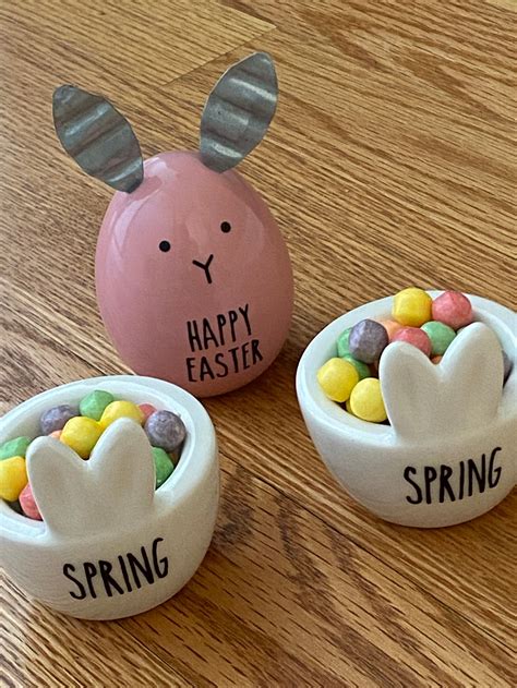 Easter Egg Cups Spring Decor Tabletop Decoration Bunny Ceramic | Etsy