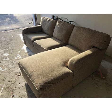 Ethan Allen Fabric Sectional Sofa w/ Chaise - AptDeco