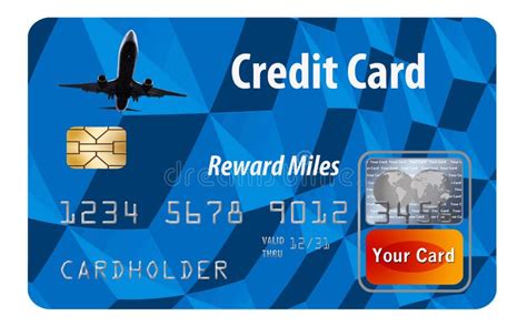 Credit Card that Rewards Users with Airline Miles and Points. Stock Illustration - Illustration ...