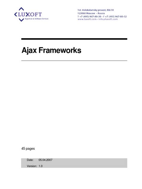 Ajax Frameworks | PDF | Java Script | Ajax (Programming)