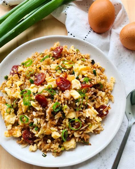 The best Chinese sausage fried rice - Casually Peckish