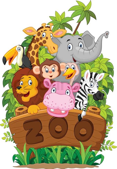 Cartoon Collection zoo animals | Stock vector | Colourbox