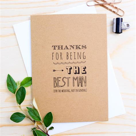 'thanks for being the best man' card by paper craze | notonthehighstreet.com