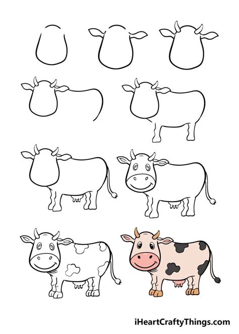 Cow Drawing - How To Draw A Cow Step By Step!