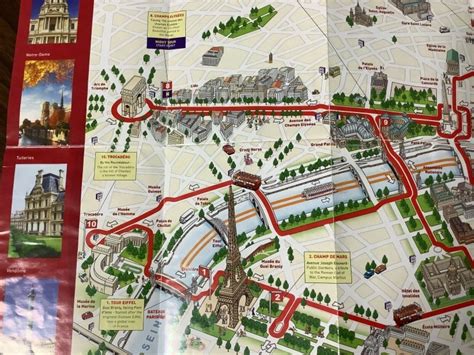 Paris City Map Big Bus Tours Tourist Guide Brochure France Sightseeing ...