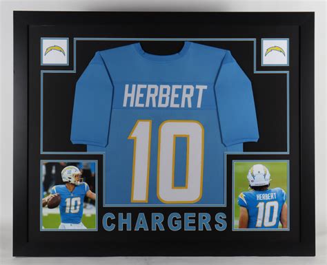 Justin Herbert Custom Framed Jersey Display | Pristine Auction