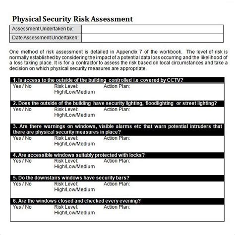 Physical Security Risk Assessment Report Template (4) - TEMPLATES EXAMPLE | TEMPLATES EXAMPLE