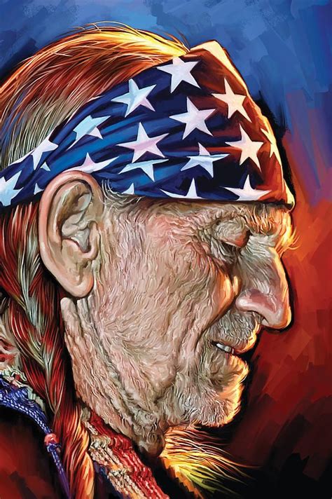 Willie Nelson Artwork by Sheraz A | Country music artists, Country ...