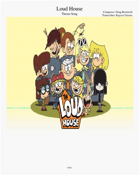 Loud House Theme Song Piano Sheet Music, HD Png Download - kindpng