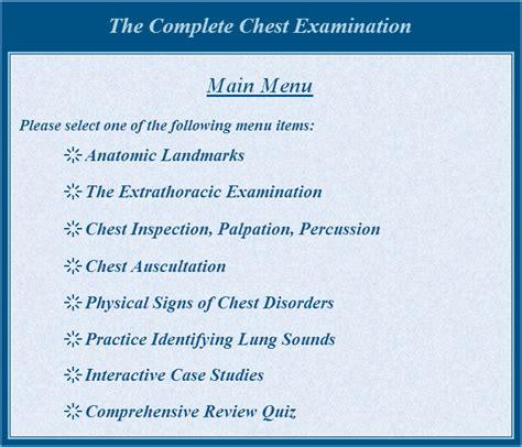 Medical Software - The Complete Chest Examination