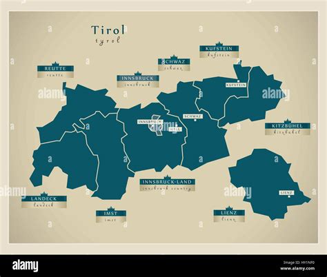 Modern Map - Tyrol Austria AT Stock Vector Image & Art - Alamy