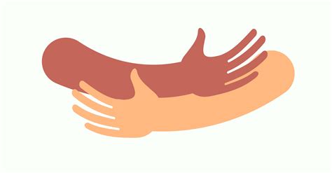 Human hugs hugging hands support and love symbol hugged arms girth silhouette unity and warmth ...