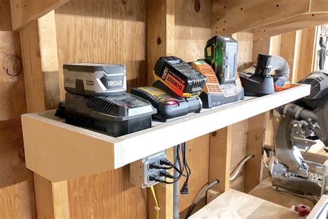 Organize and Hide Your Cordless Tool Battery Chargers