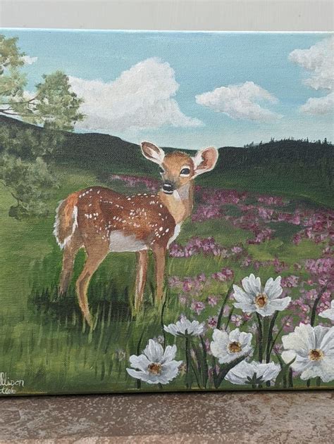 Deer acrylic painting | Animal nursery painting, Art inspiration ...