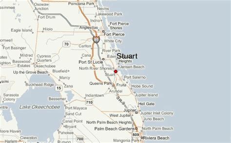 a map with the location of suart on it's right hand side