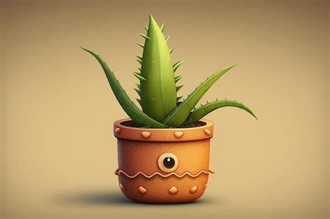 Premium AI Image | A cartoon of a plant with a face on it