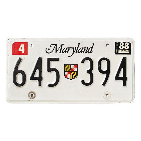 1988 Maryland #645-394 | Old License Plates