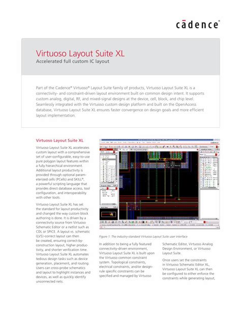 (PDF) Accelerated full custom IC layout - cadence.com · 4 Virtuoso Layout Suite XL Advanced ...