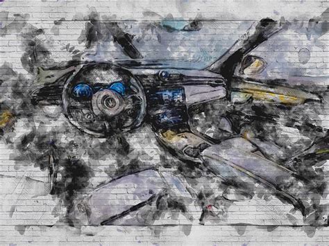 2023 Maserati Grecale Trofeo interior dashboard inside new italian cars Digital Art by Ashtyn ...