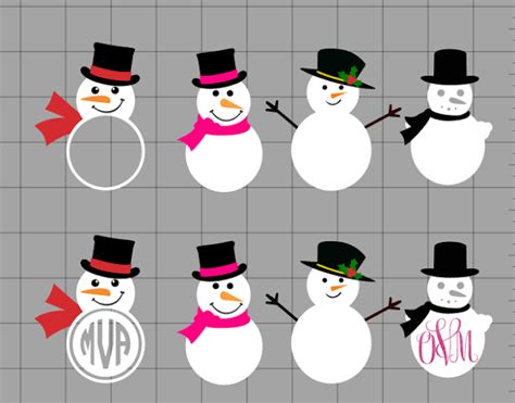 Free Snowman Monogram Set: Silhouette Cut Files | Silhouette CAMEO ...