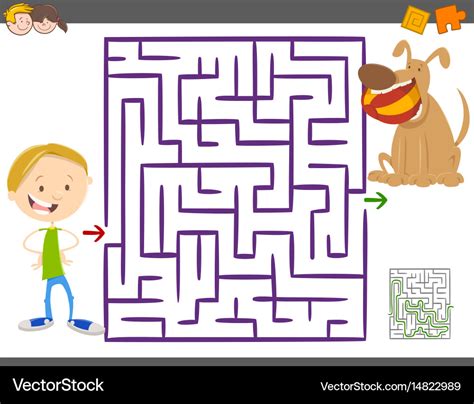 Maze activity game for kids Royalty Free Vector Image