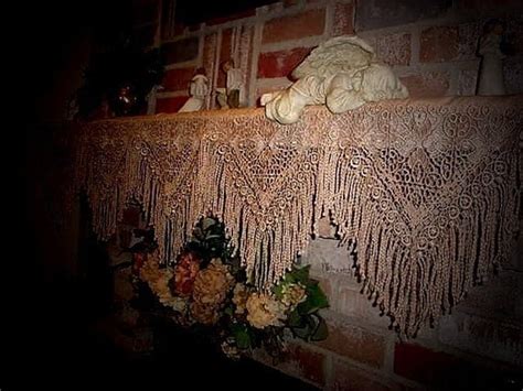 Items similar to Fireplace Mantel Scarf Shabby Chic Victorian Style ...