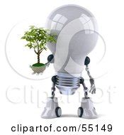 3d Robotic Lightbulb Character Holding A Plant - Version 2 Posters, Art Prints by - Interior ...
