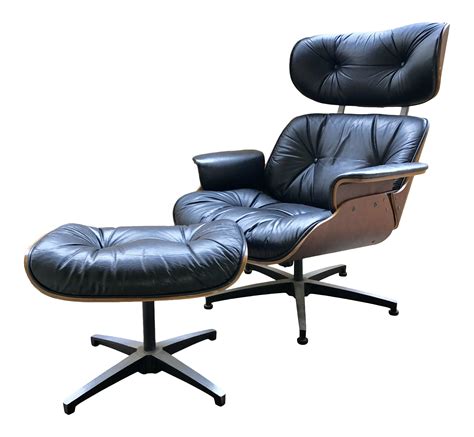 Mid-Century Eames Style Lounge Chair & Ottoman Set | Chairish