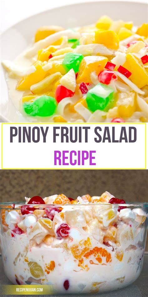 Filipino Fruit Salad Recipe Filipino Foods And Sweets Dulces | Filipino food dessert, Filipino ...