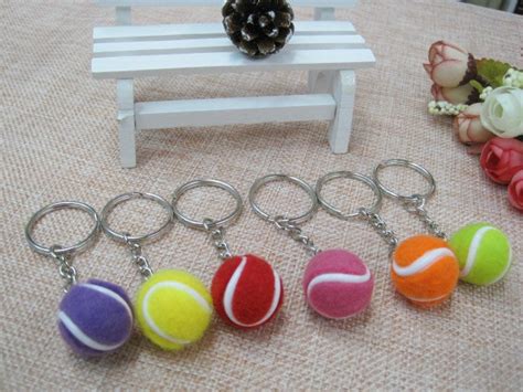 20pcs Tennis bag Pendant plastic mini tennis ball key chain small Ornaments sport advertisement ...