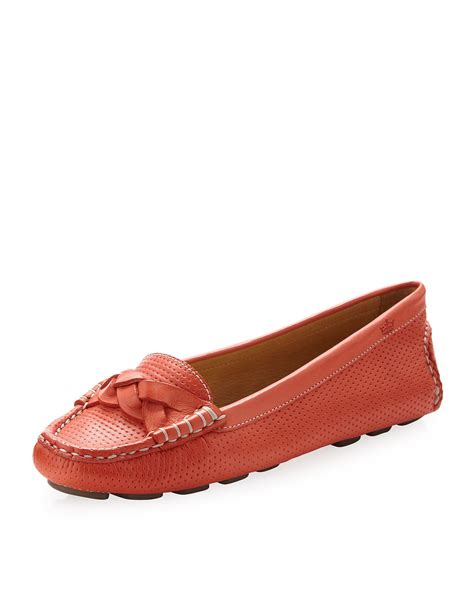 Peter Millar Braided Leather Loafer Orange in Orange for Men (JUICE) | Lyst