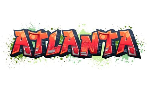 Atlanta - Graffiti Styled Vector Logotype Design Stock Vector - Illustration of graffiti, artist ...