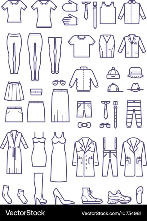 Different Clothes Icons Set Outline Style Vector Image ...