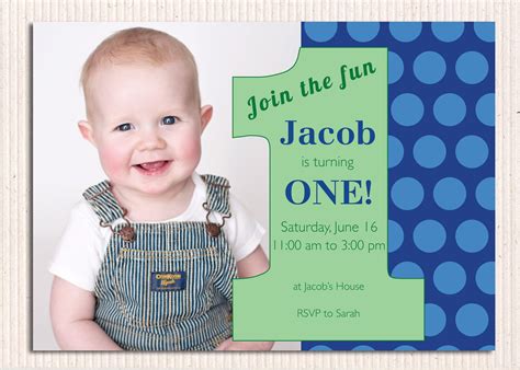 Download First Birthday Photo Invitations 1st Birthday Invitation Wording, Printable Birthday ...