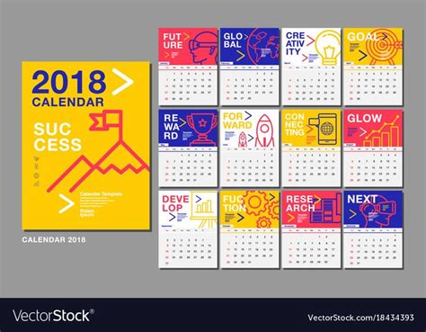 Calendar Template for 2018 Year. Vector Design Layout , Business Company, futiure. Download a ...