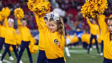 Junior Rams Cheerleaders perform pregame during Monday Night Football