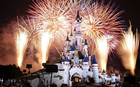 Disney Castle with fireworks wallpaper #castle #France #Paris #Night # ...