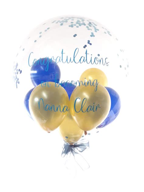 Personalised Congratulations balloon in gold and blue