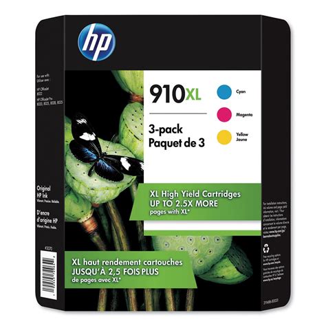 HP 910XL Ink Cartridges - Cyan, Magenta, Yellow, 3 Cartridges (3YM86BN) - Walmart.com