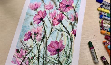 Floral Oil Pastel Drawing With Blurred Background | Alina Harvi | Skillshare