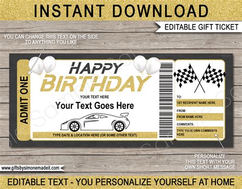 Nascar Ticket Template