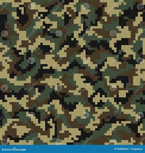 Digital Camouflage Seamless Pattern For Your Design. Navy Blue Halftone ...