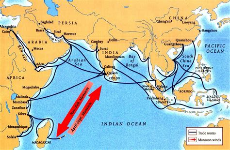 Indian Ocean Trade Map - Map Of Us West